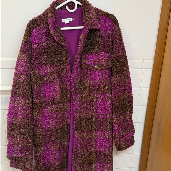 Good American Jackets & Blazers - Good American Purple and Brown Teddy Jacket